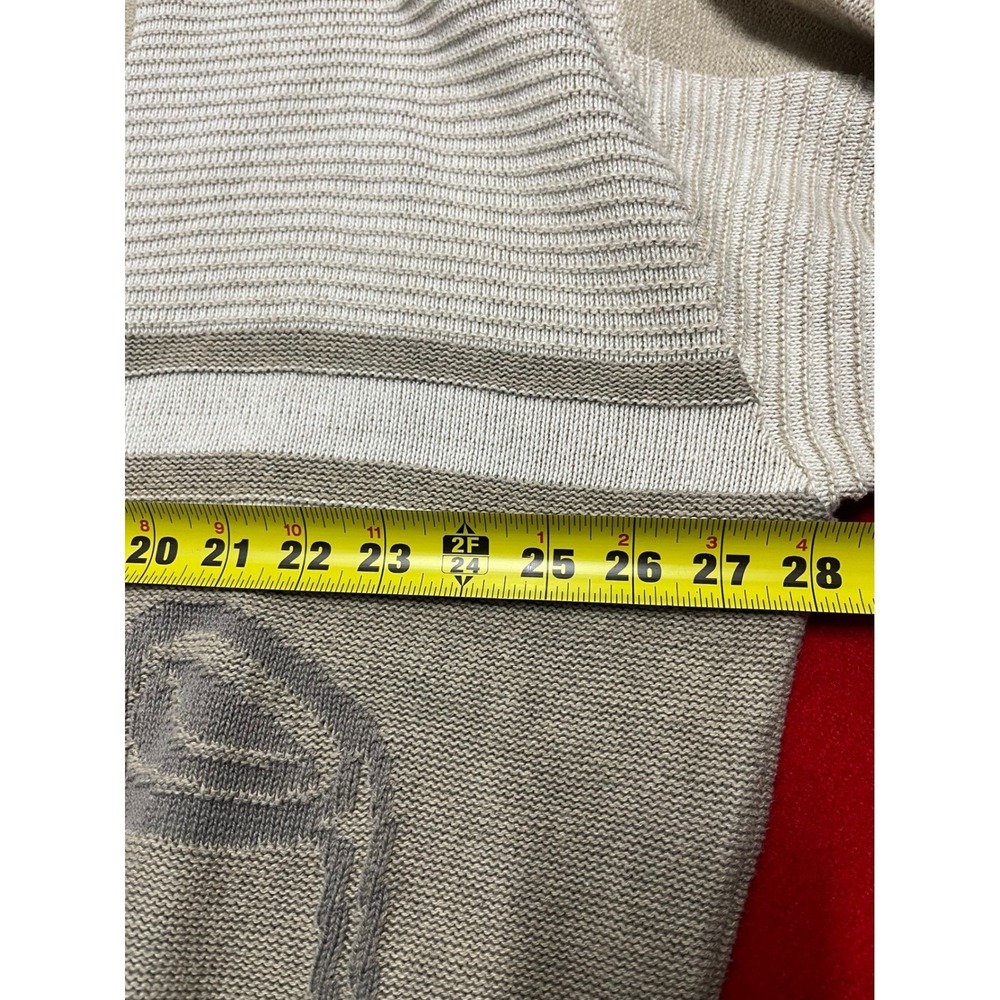 Cypress Links Mens XL Golf Motif Knit Sweater Made in USA Beige Brown - Picture 4 of 6